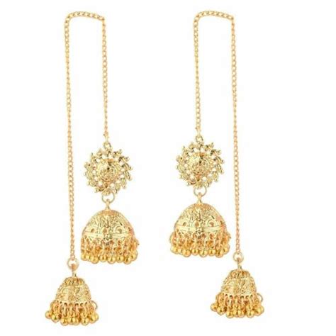 Buy Efulgenz Jewelry Gold Tone Jhuma Earrings Set With Chain