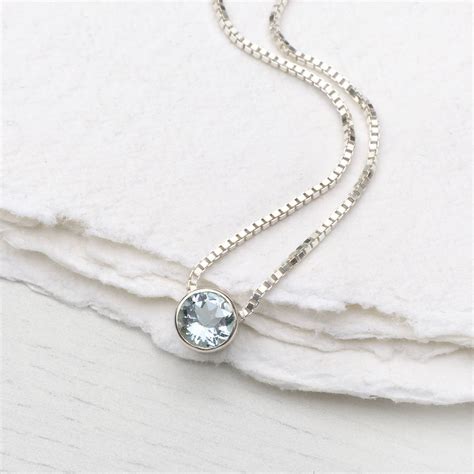 Aquamarine Silver Necklace March Birthstone By Lilia Nash Jewellery