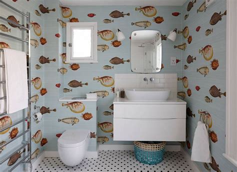 20 Designs Of Stylish Bathroom Wallpapers Salle De Bains Papier Peint