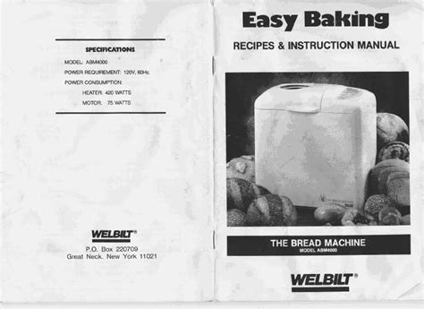 Bread maker welbilt abmy2k2 instruction manual 48 pages. Welbilt Bread Machine Blog: Model ABM4000 - Find the ...