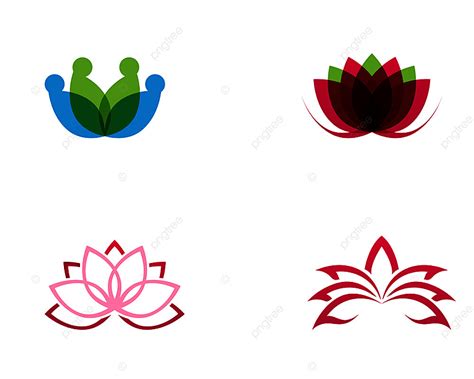 Gambar Logo Bunga Teratai Dan Ikon Template Vektor Simbol Bunga