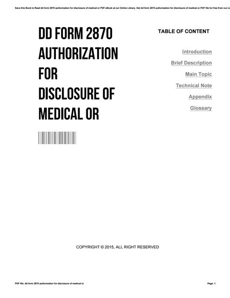 Dd Form 2870 Authorization For Disclosure Of Medical Or By