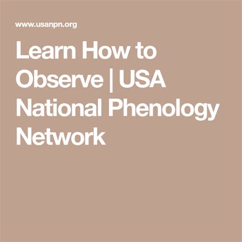Learn How To Observe Usa National Phenology Network Observation