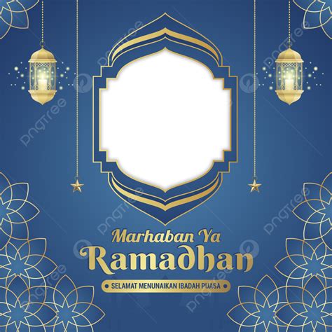 Marhaban Ya Ramadan Twibbon Ramadan Kareem Template Vector Ramadan