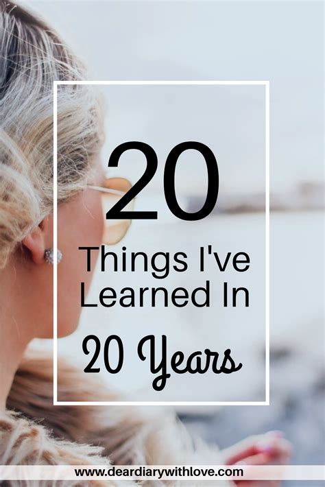 May 20 20 Things Ive Learned In 20 Years Self Improvement Tips