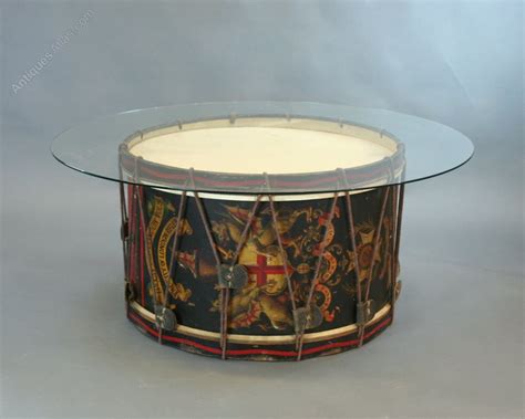 Unique bass drum coffee table. Vintage Military Drum Table - Antiques Atlas