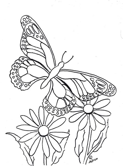 Hand drawn insect for posters or prints decoration. Printable Butterfly And Flower Coloring Pages - Best ...