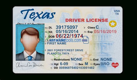 Texas Id Card Template Sample Professional Templates