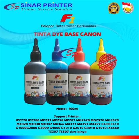 Refill Tinta F1 Ink Dye Base Canon Isi Ulang 100ml Lazada Indonesia