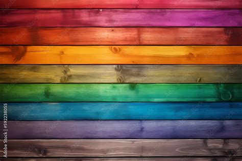Rainbow Wooden Planks Background Colorful Wooden Texture Rainbow Wood