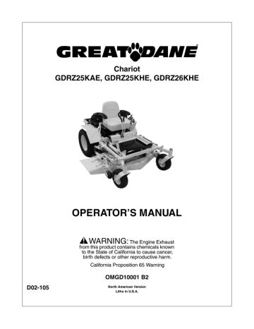 Great Dane GDRZ KAE Lawn Mower User Manual Manualzz