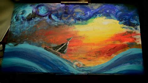 Time Lapse Acrylic Painting Of Sailing Adventure Painting