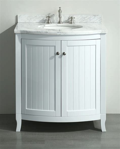 White 30 Inch Bathroom Vanity White Carrera Marble Top 30 Inch