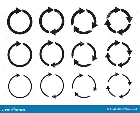 Circular Arrows Round Arrow Icons Circle Loop For Reset Spin Repeat