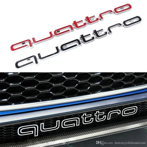 Quattro Logo Emblem Badge Car 3D Stickers ABS Quattro Stickers Front
