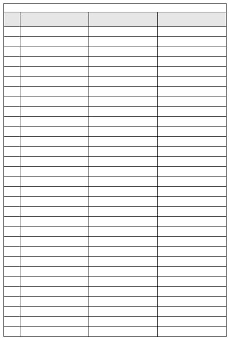 Blank 3 Column Spreadsheet Template Notes Template Templates Printable