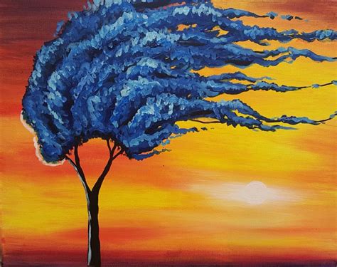 A Windy Sunset Painting Art Picture
