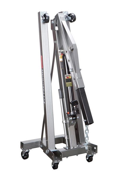 The foldable shop crane is easy to use and easy to store. Pittsburgh Automotive 2 Ton crane review | KnockOutEngine