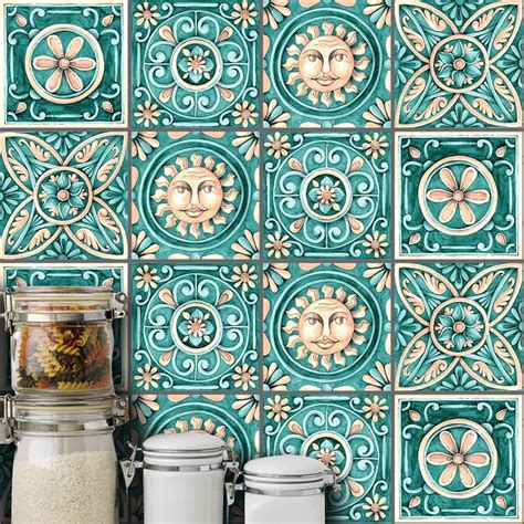 Stickers tile waterproof wall view earthenware decor kitchen bathroom fish. 10Pcs Italian Style Waterproof Tile Stickers Creative home ...