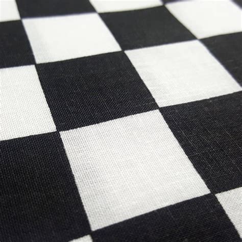 1 Inch Black White Checkered Poly Cotton Fabric 58 By Etsy