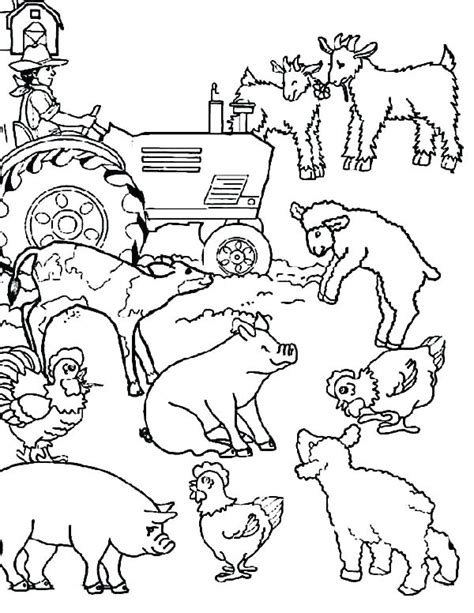 Farm coloring pagesprintable coloring pages for kids: Realistic Farm Animal Coloring Pages at GetColorings.com ...