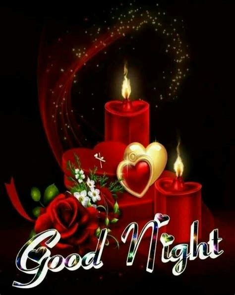 Good Night Images With Candles And Roses