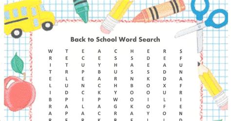 Florassippi Girl Back To School Word Search Free Printable