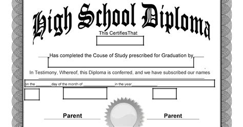 Blank Printable Ged Certificate