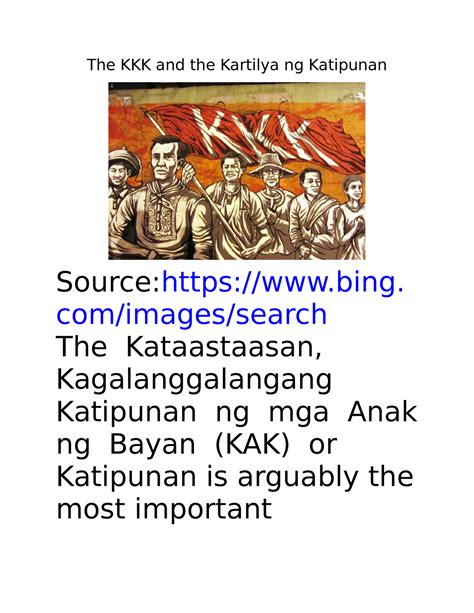 The Kkk And The Kartilya Ng Katipunan 1 The Kkk And The Kartilya Ng