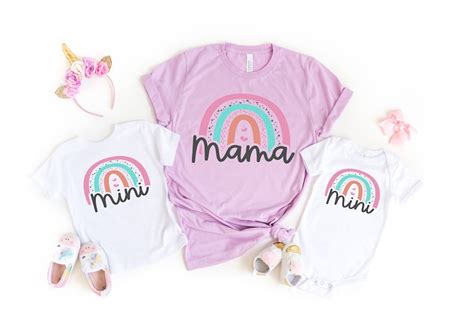 Mama Mini Rainbow Matching Shirt Mommy And Me Shirts Mommy Etsy