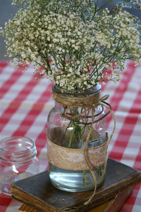 Our Tablescapes Were Simplevintage Mason Jars Wrapped In Twine
