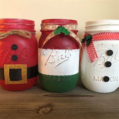 Christmas Mason Jars Etsy