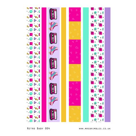 Retro Baby ‘washi Tape Sticker Strips 004 Mrsbrimbles