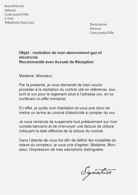 Modèle lettre de résiliation assurance. resiliation assurance vie lettre gratuit - Modele de lettre type