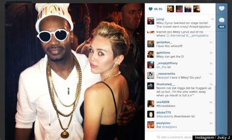 Juicy J Rains Money On Miley Cyrus As She Twerks Photos Huffpost