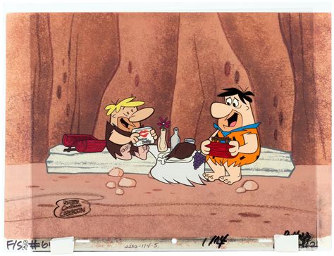 Hakes Flintstones On The Rocks Animation Cel Pair