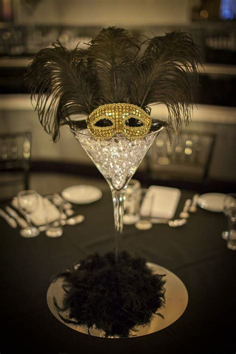 Masquerade Centrepiece Martini Glass Hire Feel Good Events