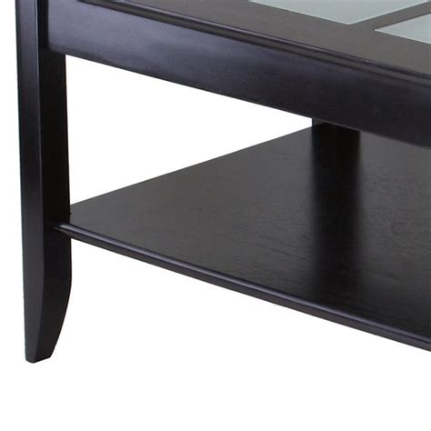 Fashionable sleek living room furniture. Solid Wood Glass Top Rectangular Coffee Table in Espresso ...