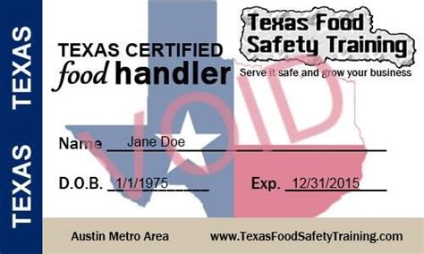 No final exam printable texas food handlers card (certificate), available upon completion. Texas Cottage Food Law > Resources > Food Handler's Certification | Food business ideas, Home ...