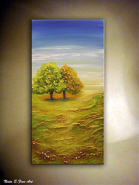 Acrylic Art And Collectibles Original Abstract Textured Canvas Art Tree