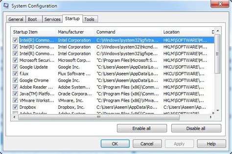 This is the system configuration window which will allow you to change and modify various settings of windows performance and startup. Disable Startup Programs in Windows 7/8/10