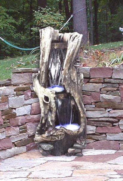 Alpine Rain Forest Waterfall Fountain With Led Lights Water Fountains