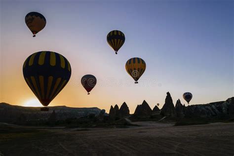 Hot Air Balloon Over Cappadocia Editorial Photography Image Of Aerial