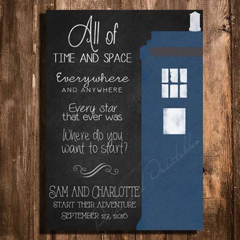 Doctor Who Tardis Wedding Invitation Set Personalized Printable