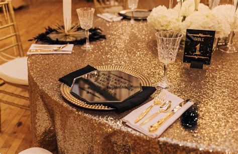 Gold Sequin Tablecloth Mirrored Place Setting Gold Sequin Tablecloth