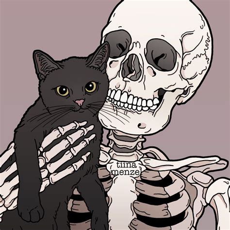 Tiina Menzel On Instagram 🖤🐱 Blackcat Catandskeleton Catfriend