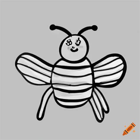 Cute Drawing Of A Happy Bumble Bee