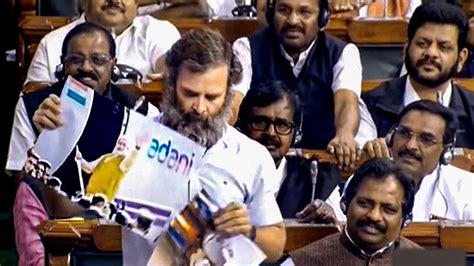 rahul gandhi s parliament speech on modi adani forces bjp to play on congress pitch