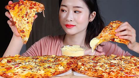 피자 헛 메가 크런치 피자헛 메가크런치 2판 완판 리얼사운드먹방pizza Hut Mega Crunch Pizza Mukbang Eating Show بيتزا ピザ
