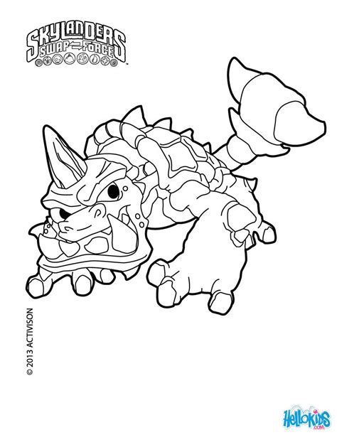Skylanders SWAP FORCE coloring pages Slobber Tooth Kleurplaten